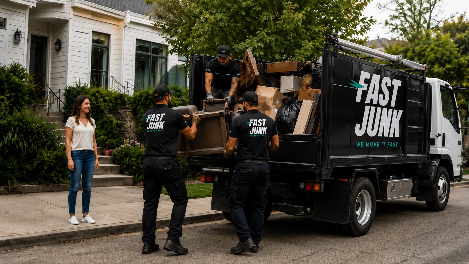 Fast Junk Removal crew loading truck